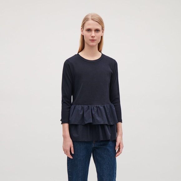 COS poplin-frilled ruffle top - Picture 2 of 4